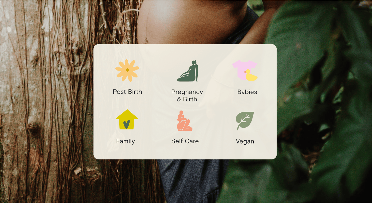 Biloosh product categories: Post Birth, Pregnancy & Birth, Babies, Family, Self Care, Vegan